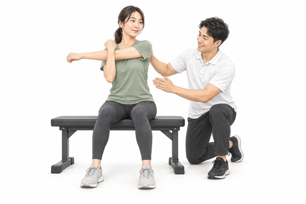 その日の体調に合わせて運動をサポートするトレーナー